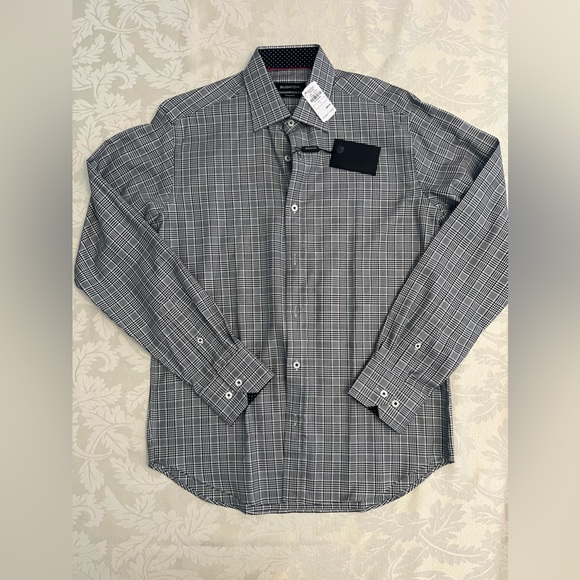 Bugatchi Other - Shaped fit Bugatchi houndstooth checkered pattern long sleeve shirt.